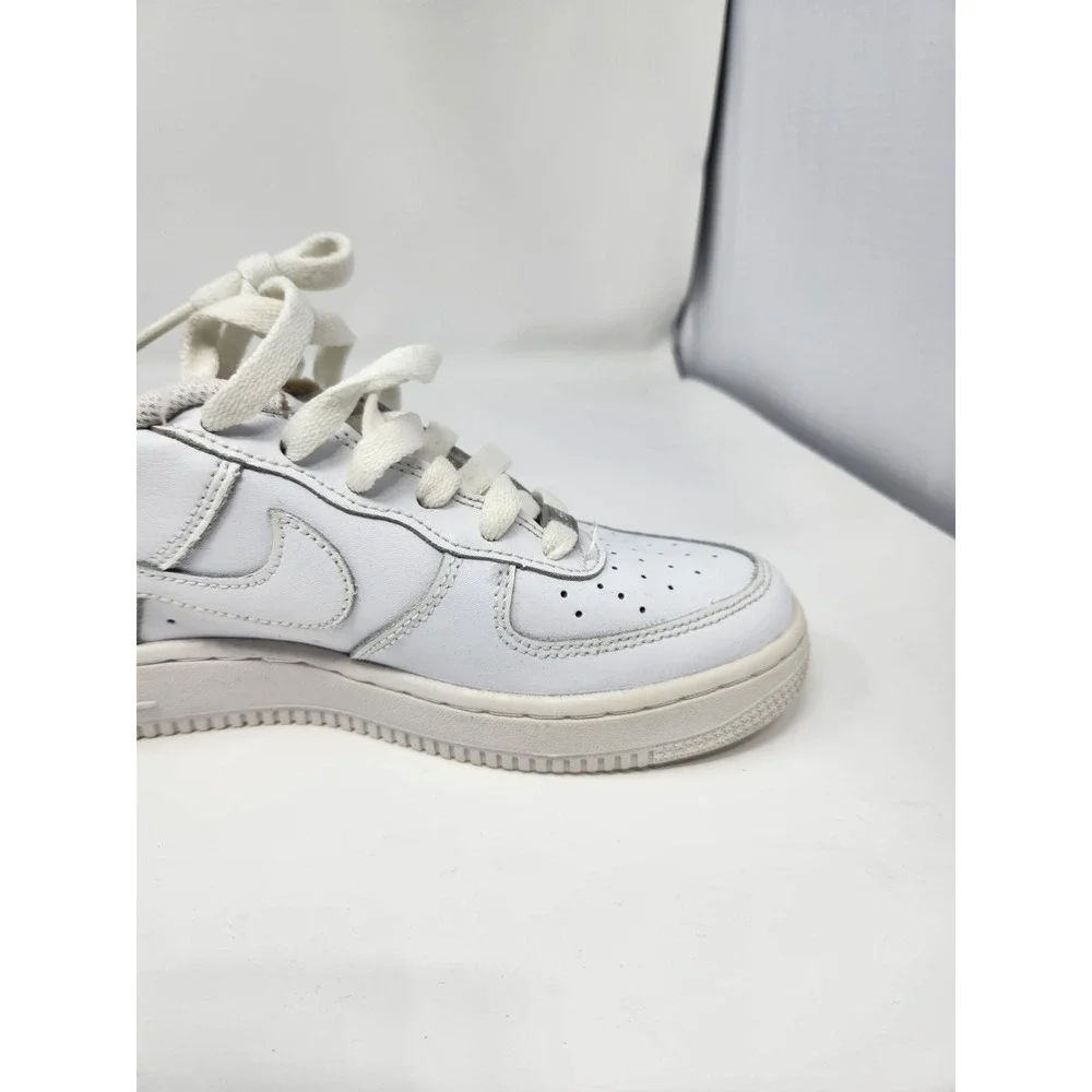 Nike Air Force 1 Boys Youth 5.5Y Triple White Swoosh Casual AF1 DH2920-111